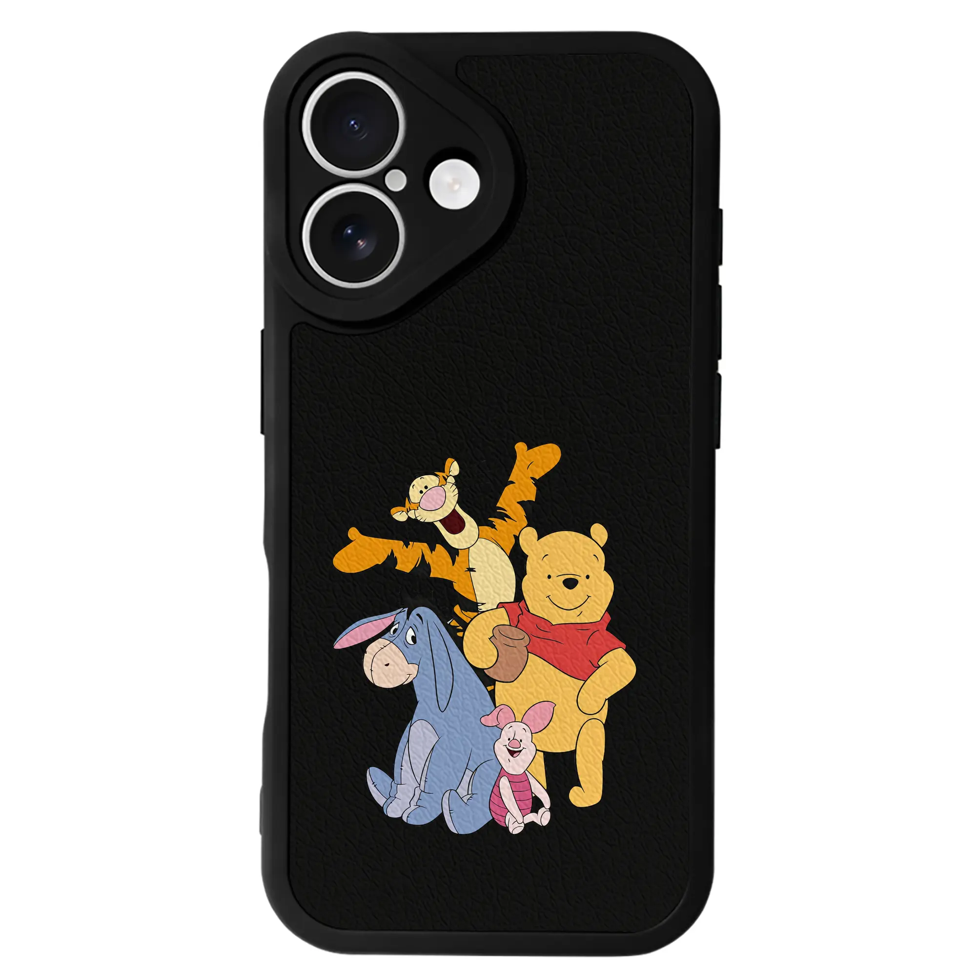 プーさん グッズ ピグレット - IPhone 16シリーズ対応 ・ シリコンスマホケース ・ レザー調 ・ 高精度フィット ・ 耐衝撃 ・ ワイヤレス充電対応 ・ 精密カット